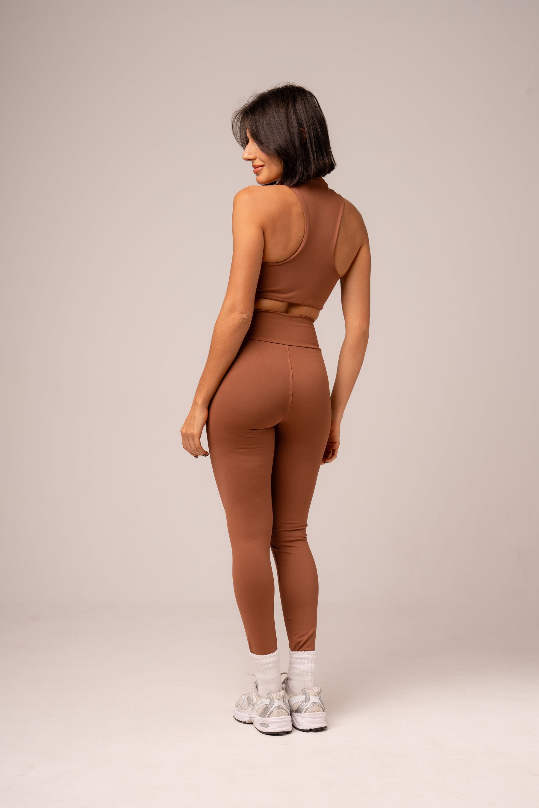 Conjunto Legging e Top Zíper Caramelo