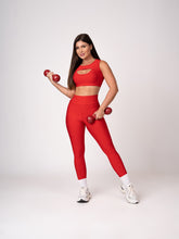 Conjunto Vermelho Legging e Top Borboleta
