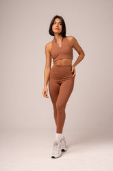 Conjunto Legging e Top Zíper Caramelo