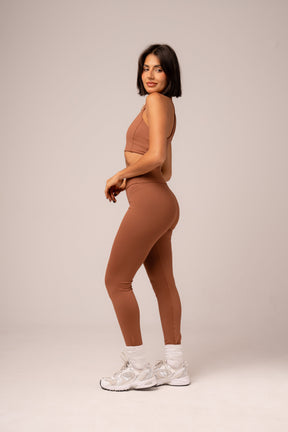 Conjunto Legging e Top Zíper Caramelo