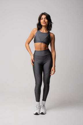 Conjunto Legging e Top Recortes Grafite