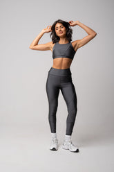 Conjunto Legging e Top Recortes Grafite