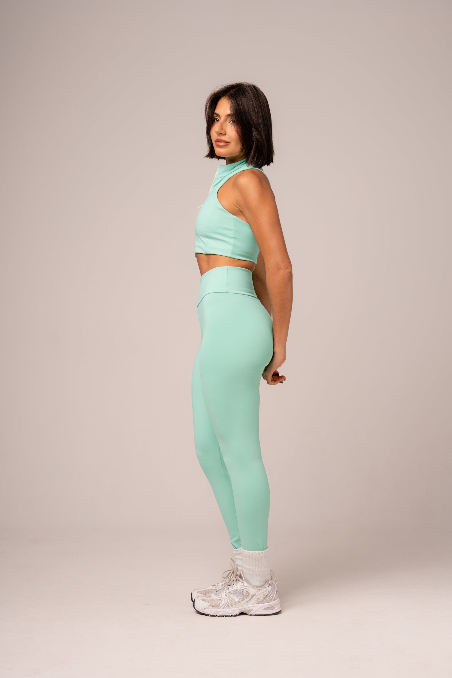Conjunto Legging e Top Zíper Menta