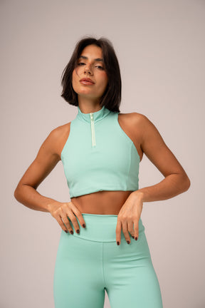 Conjunto Legging e Top Zíper Menta