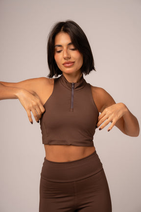 Conjunto Legging e Top Zíper Expresso