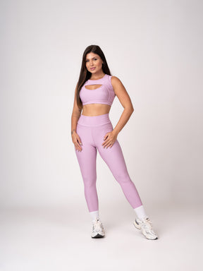 Conjunto Lavanda Suave Legging e Top Borboleta