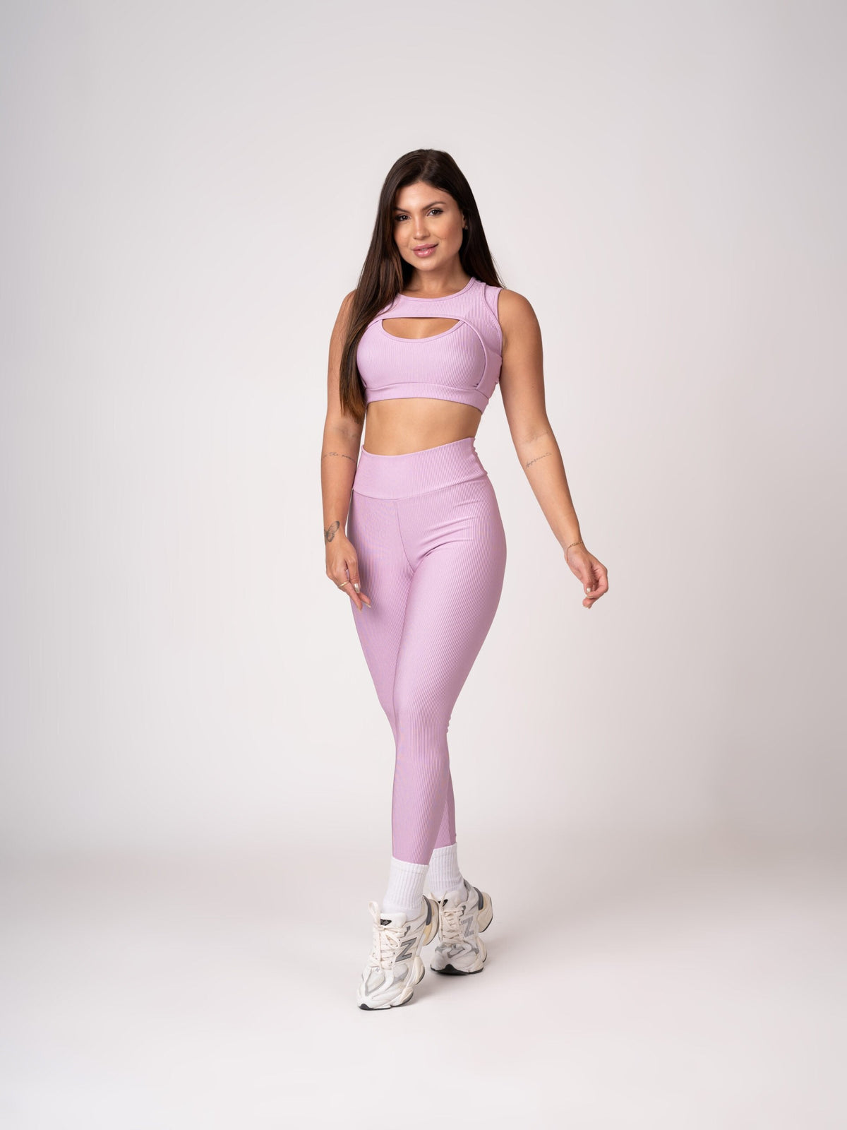Conjunto Lavanda Suave Legging e Top Borboleta