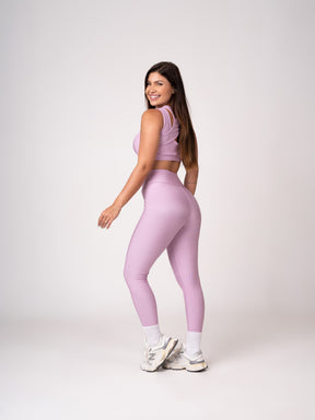 Conjunto Lavanda Suave Legging e Top Borboleta